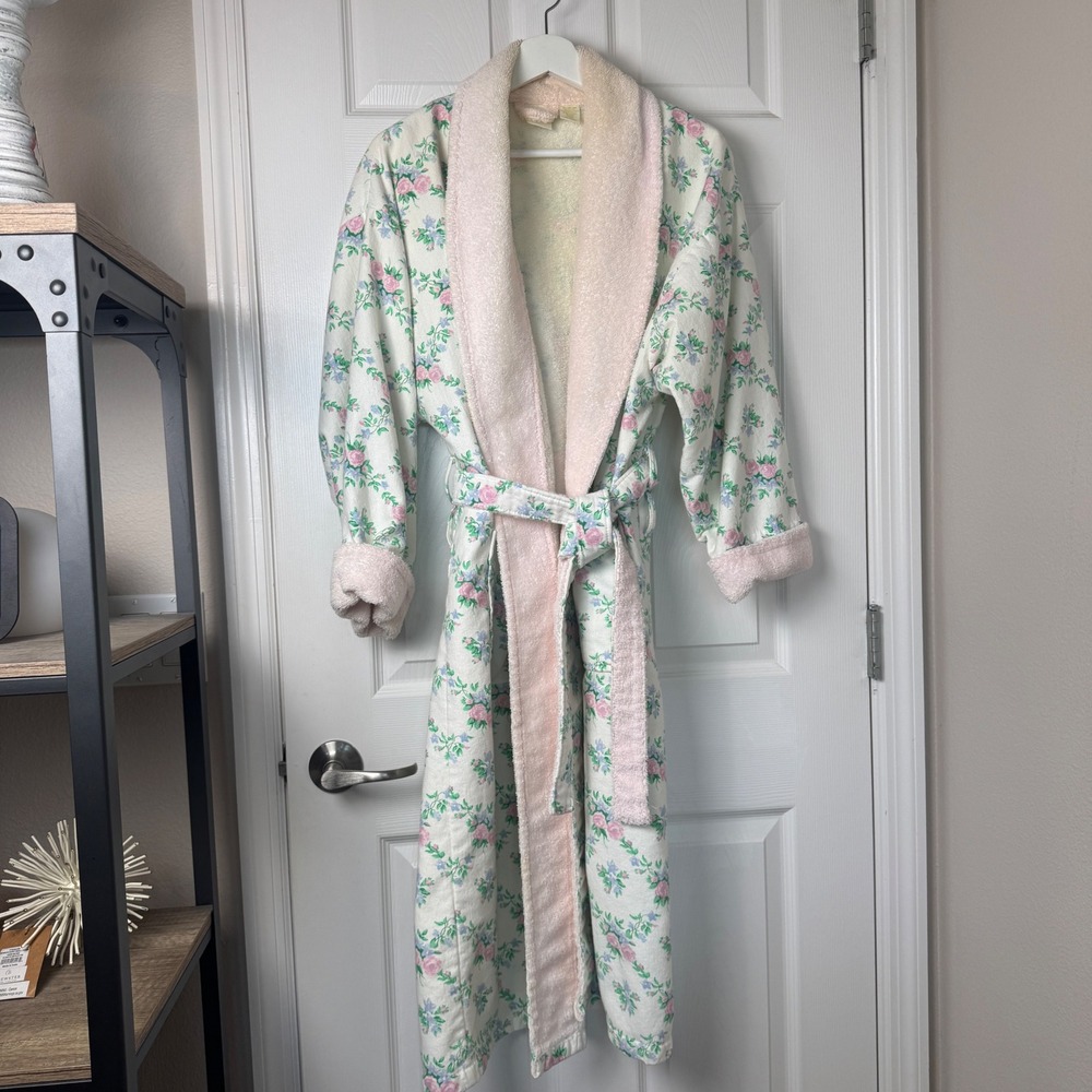 Victorias Secret Vintage Gold Label Floral Terry Cloth Cottagecore Grandma Robe